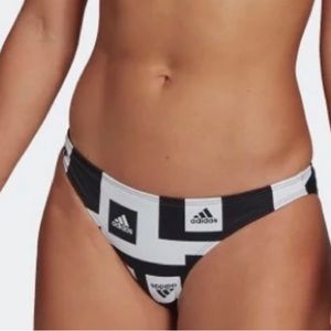 ADIDAS LOGO SPELL OUT GRAPHIC BIKINI BOTTOM SZ Large